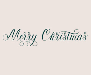 Trendy handwritten calligraphy quote saying Merry Christmas. Christmas and New Year concept. Modern vector calligraphy. Isolated card banner design lettering.