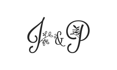 J&P floral ornate letters wedding alphabet characters