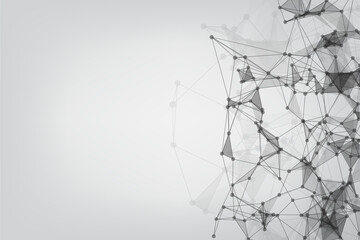 Network technology background with dots and lines for backdrop and ai design. Modern abstract concept. Futuristic HUD Background.