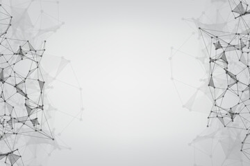 Network technology background with dots and lines for backdrop and ai design. Modern abstract concept. Futuristic HUD Background.