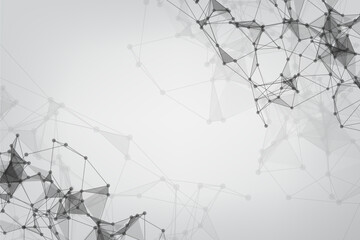 Network technology background with dots and lines for backdrop and ai design. Modern abstract concept. Futuristic HUD Background.