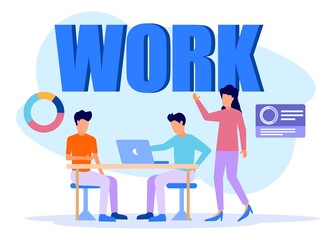 Illustration vector graphic cartoon character of business work