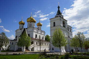 Fototapeta na wymiar Trinity Cathedral and the bell tower of the Ipatiev Monastery. Kostroma