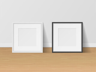 Wall gallery photo frames set, empty picture