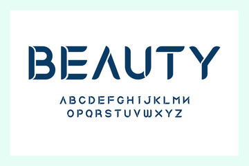 Modern bold typeface alphabet design. Vector illustration
