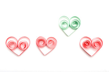 Paper quilling hearts