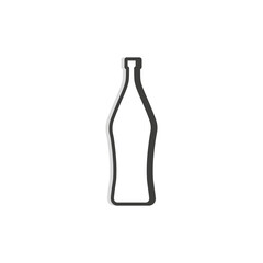 Vermouth bottle line. Simple template. Isolated object. Symbol in thin lines for alcoholic institutions, bars, restaurants, pubs and night clubs. Dark outline. Flat illustration on white background
