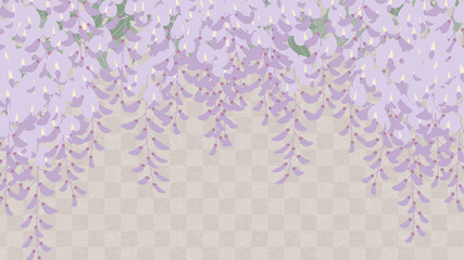 藤の花のシームレスパターン 和風なアラベスク イラスト素材 Wall Mural ふわぷか 藤の花のシームレスパターン 和風なアラベスク イラスト素材 Wall Mural ふわぷか