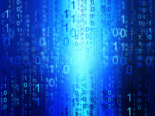  Data technology background. Big data visualization. Flow of data. Binary code. Background in a matrix style

