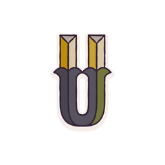 U letter logo faceted with dim colors.