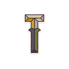 T letter logo faceted with dim colors.