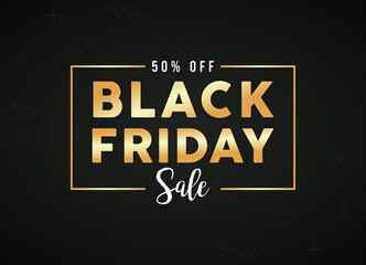 black friday sale banner with golden lettering