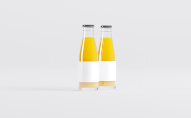 Orange Juice Bottles Mockup 3D Illustration