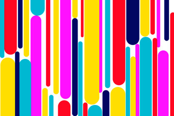 Geometric abstract pop art colors vector background. Hipster colorful geometric vector pattern. Yellow, pink, purple and blue color paint brush stroke design, multicolored abstract patterns