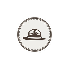 scout hat sticker, icon. Vintage hand drawn adventure patch design. Stock illustration isolated on white background