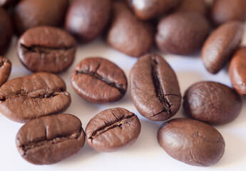 Coffee beans isolated with white background