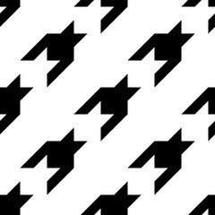 Seamless surface pattern design with houndstooth ornament. Cloth wallpaper. Fabric background. Mosaic motif. Digital paper, textile print, page fill, web designing. Fashion material image. Vector art.