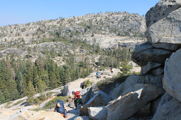hiking in the mountains