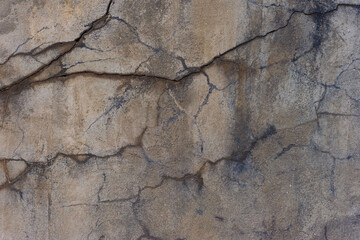 texture of street decorative plaster with cracks, warm shades