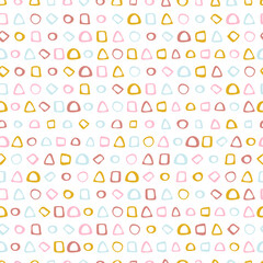Vector seamless surface pattern design Childish background Trendy customized color Childhood hipster Boho theme Scandinavian style geometric abstract pattern For printing on paper and fabric

