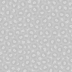 Bitcoin, internet currency silver coins seamless p