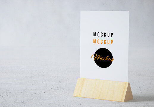 Table Tent on Concrete Mockup