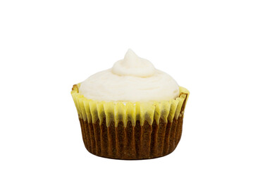 Isolated carrot cake cupcake