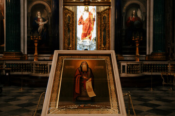 Parts of  interior the Church. icons and god.