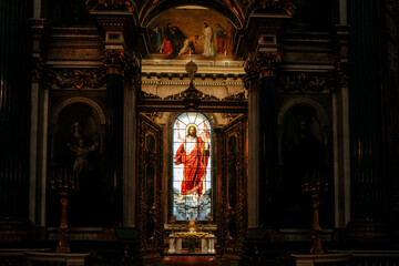 Parts of  interior the Church. icons and god.