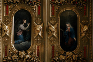 Parts of  interior the Church. icons and god.