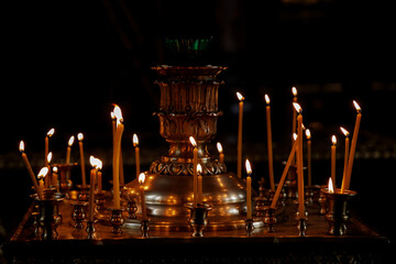 Parts of  interior the Church. icons and god.