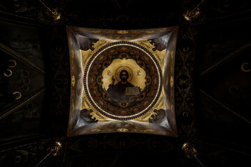 Parts of  interior the Church. icons and god.