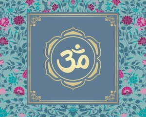 aum syllable , paisley design ,Hinduism , India	