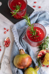 Obraz na płótnie Canvas Homemade pomegranate juice, healthy refreshing drink