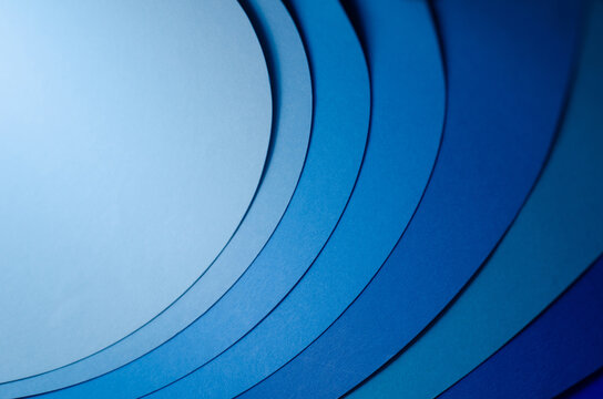 Abstract bright soft design background with blue wavy curved lines in dynamic style, Template banner design concept 
