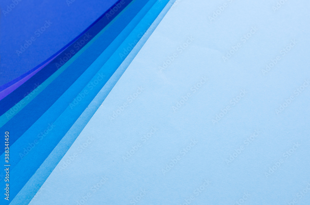 Poster abstract bright soft design background with blue wavy curved lines in dynamic style, template banner