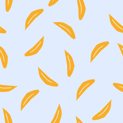 Seamless pattern. Bananas on light blue background. Vector