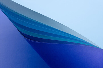 Abstract bright soft design background with blue wavy curved lines in dynamic style, Template...