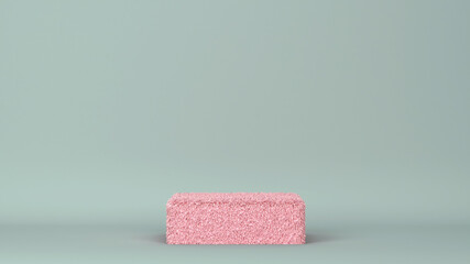 Fluffy rectangular podium