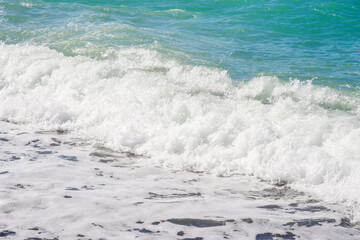 Fototapeta premium Sea wave Surf. selective focus. Sea storm. Nature