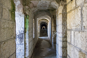 Fototapeta na wymiar internal corridor of Fort Dosso del Sommo