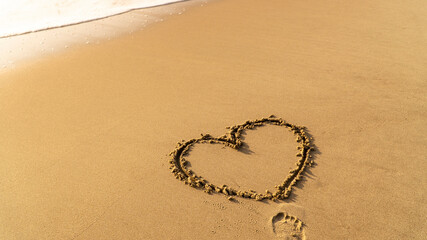 Heart shape on a beach.Valentine's Day.