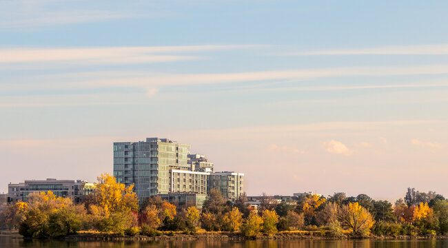 Downtown Denver, Colorado, from Sloan Lake on an Autumn day