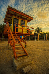 Fototapeta na wymiar playground in the beach