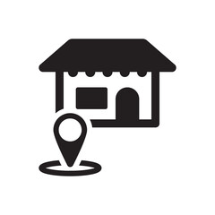 Shop location icon - market address icon
