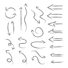 Arrow doodles vector collection. Set of Hand drawn vector arrows.