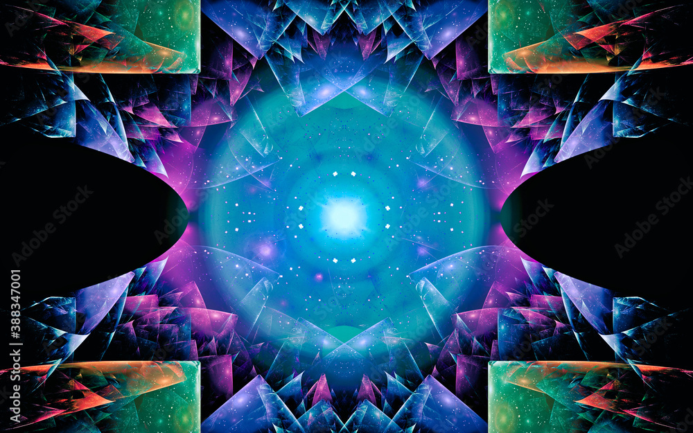 Fototapete digital generated image in the form of abstract geometric shapes of various shades and colors for us