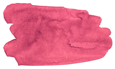 Red watercolor hand drawn texture background. Spot on white background
