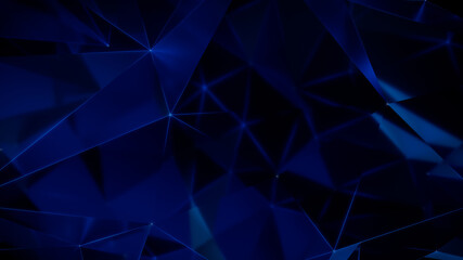 Futuristic, High Tech, blue background, with network lines conveying a connectivity concept. 3D render