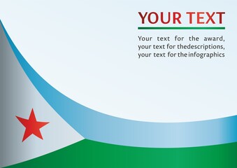 Flag of Djibouti, Republic of Djibouti, template for the award, an official document with the flag and the symbol of Djibouti